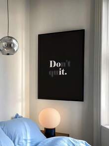 1pc Frameless Inspirational Quote Canvas Print / "Don't Give Up" Motivational Wall Decor / Bold Typography On High Contrast Black Background / Modern Home And Office Aesthetics / Inspirational Wall Art / Typography Art, Living Room Aesthetic Design - Multicolor - View 3