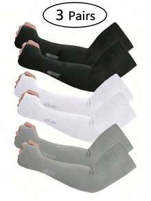 1/3pcs Unisex Sun Protection Cooling Arm Sleeve Set. Compression Arm Sleeves Suitable For Football, Golf And Volleyball Sports. UV Protection. Can Cover Tattoos. Also Suitable For Gardening And Other Activities. - Multicolor - View 13