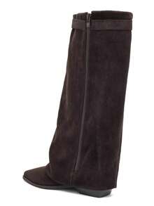 Bottes Hautes à Recouvrement à Boucle Dorée – L'Allure Cavalière Urbaine - براون 2596A-1 - مشاهدة 3