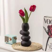 Modern Art Luxury Vase, Fashion Ins Style Decorative Vase, Suitable For Living Room, Entryway, Kitchen, Bedroom And TV Stand - Upgraded Black - View 3