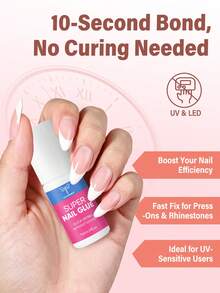 COLOURSMILE Kit Lem Kuku 6 Buah 7ml, Perekat Cepat Kering & Tahan Lama untuk Kuku Akrilik, Kuku Tempel, Ujung Kuku Palsu & Seni Kuku - 7 ml - View 4
