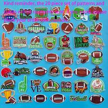10-20pcs/Set Football Pattern Embroidered Fabric Patches, Repair Clothing Accessories DIY Clothes Bags Shoes Hats Notebook Decoration Stickers, Random Colors, Iron-On But Sewing Is More Secure - Olive Series - View 8