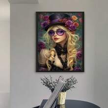 1pc [30*40cm/11.8*15.7in]5D Acrylic Diamond Painting Kit, Beautiful Woman Pattern, Suitable For Adult Beginners DIY Mosaic Diamond Art, Full Drill Handmade Self-Design DIY Diamond Painting, Suitable For Living Room, Bedroom, Office Wall Decoration Hanging Painting, Surprise Home Decor Gift For Family And Friends, Unframed - No Frame - View 3