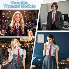 1pc Solid Color Striped Unisex Fashion Versatile Campus Style Necktie School - Multicolor - View 10