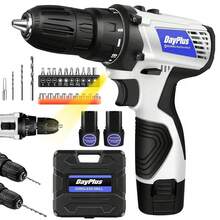Mini Cordless Drill Driver Kit With 1 Li-Ion Battery / 2 Li-Ion Batteries, 16.8V Electric Screwdriver Driver Tool Kit With LED Work Light, Max Torque 45 N.M, 3/8 Inch Keyless Chuck, 18+1 Position, Dual Speed 0-400/1400rpm - White - View 9