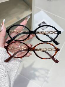 2/3 Pairs Women's Plastic Oval Full Frame Fashion Versatile Elegant Lifestyle Personalized High Quality Minimalist Transparent Glasses, Suitable For Daily Wear, Street Photography, Back To School, Watching TV, Gaming, Outing Accessories - Transparent - View 1