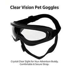 1pc-Cool Pet Dog Sunglasses, Windproof Dustproof Anti-Fog Pet Glasses, Adjustable Elastic Headband, Fashionable Black Frame Suitable For Medium And Large Dogs, Perfect For Outdoor Adventure, Running (Slightly Defective, Please Do Not Buy If You Mind) - Black - View 12