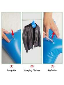 Vigour Summer Portable Inflatable Clothes Hanger, PVC Blow-Up Drying Rack, Reusable Inflatable Clothes Hanger, Camping Luggage Storage, Clothing Storage, Hanging Rack, Foldable Clothes Hanger, Space-Saving, Easy To Store, Suitable For Travel, Hotel, Business Trip, Outdoor, Travel Essential, Practical Gift, Housewarming Gift, Travel Gift, Back To School Gift - Multicolor - View 10