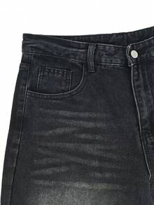 1 buah Celana Jeans Pria Model Longgar Kaki Lebar Gaya Vintage, Tidak Melar, Cocok untuk Pakaian Kasual dan Kerja - Hitam - View 7