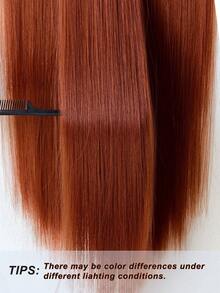 7pcs Clip-In Hair Extensions 24 Inch Straight Soft Natural Synthetic Hair Pieces For Women – Chestnut Red - Burnt Orange - View 2