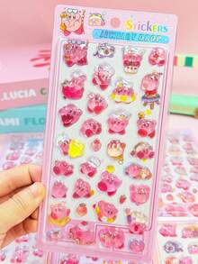 Japanese Cartoon Embossed Fun Stickers Crystal Diamond Children's Decorative Stickers Solid Stickers Cute 3D Embossed Stickers, Fun Sticker Games For Kids, Office And School Decorative Stickers, Craft Reward Puzzle Stickers, Transparent Embossed Creative Craft Stickers. - Multicolor - View 7