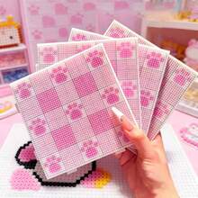 4入組可愛貓爪熔珠板，2.6mm透明大正方形熨燙珠板DIY模板熔珠飾品製作工具配件。DIY手工珠子。(僅含珠板，不含熔珠及其他配件) - 貓爪 - 查看 6