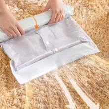 No-Pump Hand-Roll Vacuum Compression Bag, Travel Luggage Storage Bag For Clothes, Down Jacket, Air-Tight Clothing Organizer - White - View 6
