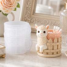 3D Alpaca Silicone Mold For Epoxy Resin Casting & Polymer Clay Pot, Reusable Candle Cup Mold For DIY Craft,Multi-Use Candle Container Mold For DIY Gift - A - View 3