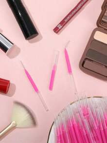 200/100/150/50/20/5pcs Mini Eyebrow Brushes, Bendable Micro-Fine Mascara Brush Head Makeup Tool, Eyelash Filler Brow Lift Dye Brush, Eye Tool, Eyelash Tool, Eyelash Comb, Travel And Daily Use - Hot Pink - View 6