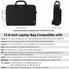 TECOOL 14-17.3 吋筆電單肩包，電腦公事包筆電保護套，相容 MacBook Pro 15/16、Air 15 M2、14-17.3 吋 HP 筆電及其他品牌筆電，輕量女款筆電包，附肩帶、口袋、提把 - 查看 10