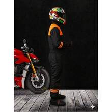 Waterproof Overalls For Motorcyclists And Cyclists, Men And Women, Reflective Waterproof Overalls - 橘色 - 查看 6