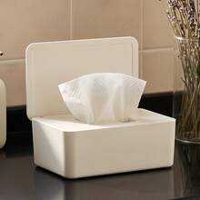 1pc Square Tissue Box Cover, Flip-Top Tissue Box Sleeve, Dust-Proof Napkin Holder With Lid, Tissue Box Stand With Base, Box-Shaped Dispenser, Suitable For Bathroom, Living Room, Office, Bedroom - Multicolor - View 2