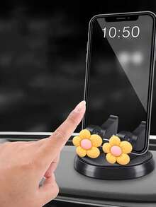 Soporte para teléfono de coche con patrón floral, soporte para teléfono de coche giratorio 360° - Material ABS, base antideslizante con diseño floral, adecuado para instalación en el salpicadero, adecuado para teléfonos inteligentes, adecuado para salpicadero, coche, oficina y uso doméstico - apoyo - Ver 5
