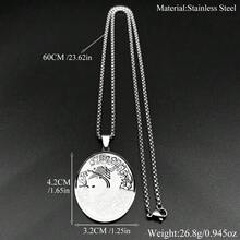 Arabic Letter Oval Pendant Necklace, Unisex, Stainless Steel Gold Color, Islamic Muslim Chain Jewelry - Necklace - View 4