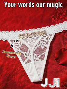 1pc Custom Letter Women's Lingerie, Unique Exclusive Design, Perfect Gift For Wife, Girlfriend On Holidays And Anniversaries - White - View 6