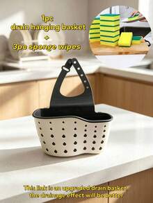 1pc Adjustable Clip-On Kitchen Sink Storage Box - Space-Saving Hanging Drain Basket, Suitable For Sponges, Brushes And Cleaning Tools, Durable Plastic Design With Multiple Compartments For Efficient Drainage, Perforated Design, Sturdy Plastic Structure, Kitchen Sink Accessory - One Size - View 14