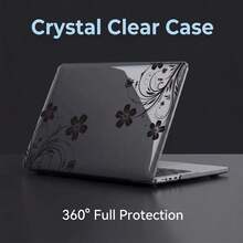 1-Piece Transparent Smoke Gray Hard PC Case For MacBook, Anti-Slip Silicone Feet Hollow Cooling Vents Full Wrap Shockproof Laptop Protective Cover Compatible With 13 Neo/13.3 Air/13.3 Pro/13.6Air/14.2 Pro/15Air/16.2Pro - View 1