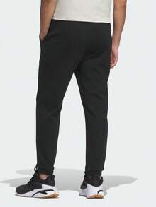 Adidas Men's Casual Drawstring Waist Pocket Cuffed Leg Sports Long Pants - Black - View 3
