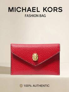 Michael Kors Giftables Small Leather Flap Wallet With Keychain, Detachable Wallet For Backpacks And Shoulder Bags, Unisex Minimalist Wallet - Red - View 1