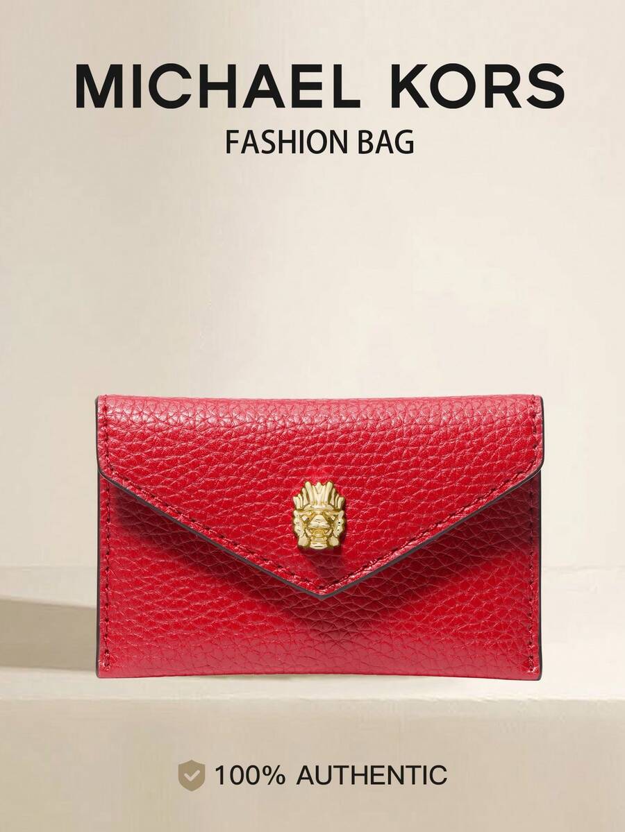Michael Kors Giftables Small Leather Flap Wallet With Keychain, Detachable Wallet For Backpacks And Shoulder Bags, Unisex Minimalist Wallet - Red - View 1