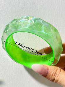 1PC Elegant Personalized Green Series Women's Bracelet, Material Is Resin, Can Be Given To Friends (Size Error 3mm/0.11 Is Normal) - Multicolor D - View 18