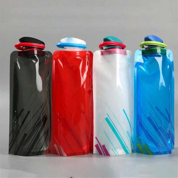 Botella de agua para deportes de ciclismo al aire libre, taza de agua plegable portátil para senderismo, bolsa de agua colapsable, bolsa de almacenamiento de agua como regalo promocional