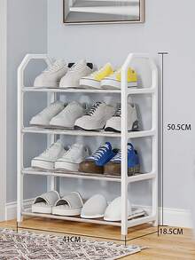 4-Tier White Shoe Rack, Easy Assembly Heavy Duty Metal Shoe Storage Rack, Multi-Functional Large Capacity Storage Shelf, Space-Saving Home Essential Suitable For Entryway, Closet, Hallway, Dorm, Bedroom, Durable Household Shoe Storage - Multicolor - View 11