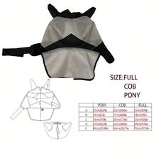 Horse Fly With Nose Cover And Ears, Breathable Mesh Equine Fly, Extended Nose Pasture Tack Trail Riding - Pony - View 2