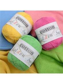 100% Pure Cotton Hand-Knitted Yarn, Suitable For Knitting And Crochet, 8-Ply Worsted Yarn, For Sweaters, Blankets, 50g, 200m, Soft Yarn, Needlework - One Size Fits All - View 6
