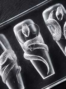 Beautizon Nailartlab 3D Coiled Serpent Silicone Nail Art Mold Dark Gothic Snake-Bone Relief Mold Nail Art Embellishments Serpent Sculpting Template And Nail Art Accessories Tools - Multicolor - View 4
