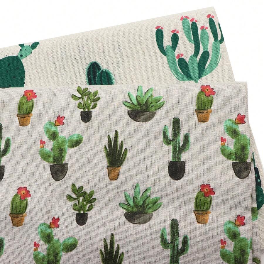 Cactus Printed Fabric For Quilting, DIY Sewing, Bag, Handmade Crafting Fabric, Hairbows Material - Default - View 1