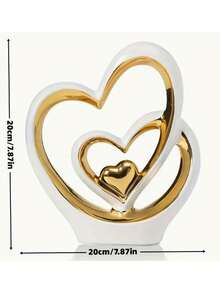 Luxury Acrylic Electroplated Gold Heart-Shaped "Love" Creative Home Decor Heart Sculpture Love Statue, Suitable For TV Stand, Entryway, Desk, Christmas Thanksgiving Gift, Office Decoration, Exquisite Craftsmanship, Living Room Bedroom Room Decor Accessory - A - View 8