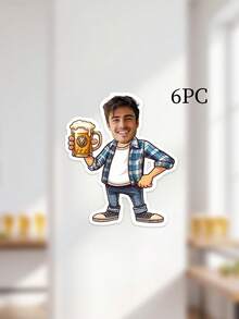 Custom Photo Beer Guy Banner, Personalized Cartoon Man Banner With Beer Mug,Custom Hanging Sign For Men Birthday, Beer Party Wall Decor Supplies - Multicolor - View 8