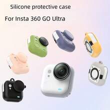 Compatible With Insta360 Go Ultra Full-Coverage Silicone Protective Case, Featuring Lens Cap, Anti-Loss Lanyard, And Shockproof Soft Case For Panoramic Action Cameras. - View 1