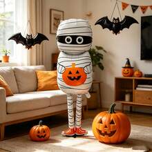 Set Balon Foil Aluminium Mumi Berdiri Halloween 1/2 buah, Balon Dekorasi Adegan Pesta Halloween - beraneka warna - View 4