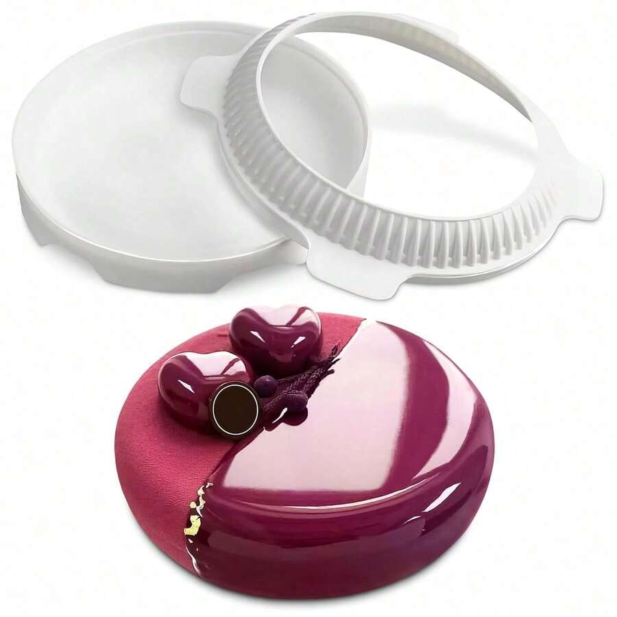 Round Silicone Mousse Cake Mold, Flexible Non-Stick 3D Design, Dishwasher , For Making Cheesecake, Chocolate Cakes And Mirror Glaze Desserts - Multicolor - View 1