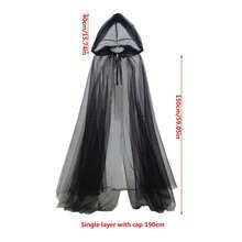 New Halloween Decoration Cloak Cosplay Ghost Witch Zombie Robe Costume Party Horror Costume Hooded Cloak, Suitable For Halloween And Christmas - Multicolor - View 1
