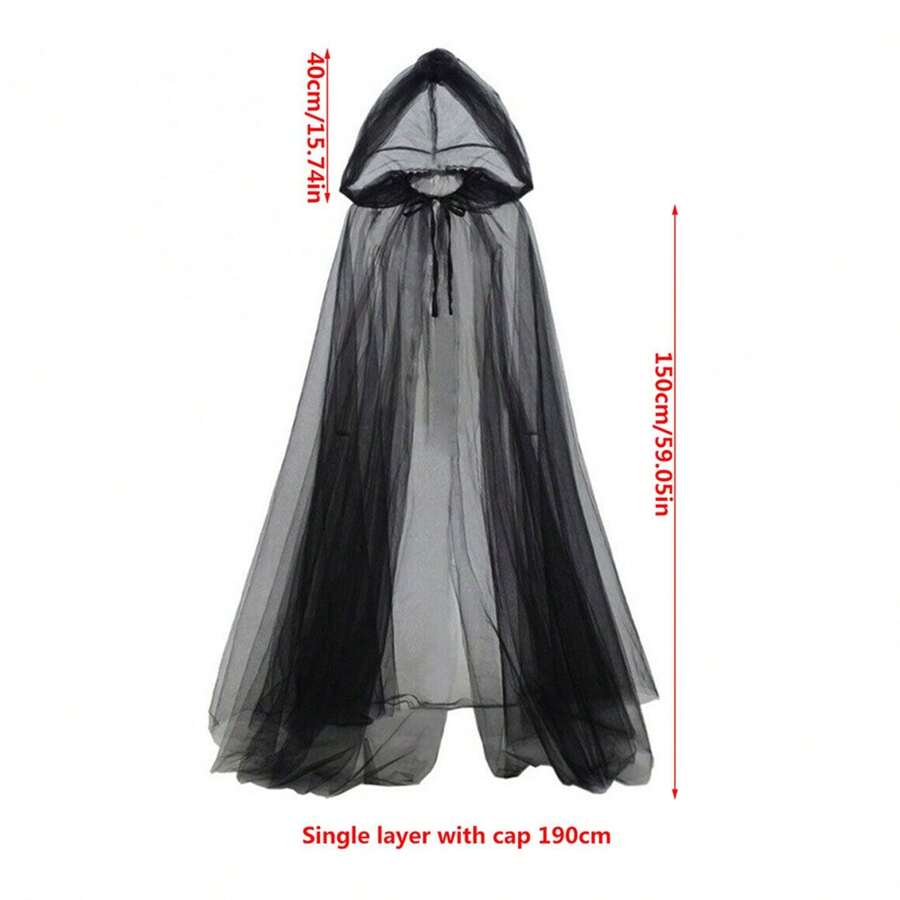 New Halloween Decoration Cloak Cosplay Ghost Witch Zombie Robe Costume Party Horror Costume Hooded Cloak, Suitable For Halloween And Christmas - Multicolor - View 1