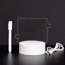 1pc Creative Glowing Heart Pattern Night Light With Erasable Pen, Mother's Day Father's Day Valentine's Day Gift, Home Decor Night Light, Tabletop Decorative Lamp, Valentine's Day Scene Decoration - Warm white light - View 7