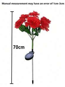New Solar Powered Rose Flower Light, Outdoor Waterproof LED Ground Insert Lawn Lamp For Garden Decoration, 2 Styles Available, 1pc - Multicolor - View 10