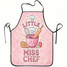 1pc Little Chef Fun Design Apron, Durable And Easy To Maintain, Polyester Material, Suitable For Kitchen Cooking, Gardening, Fruit Picking, Christmas And Halloween - Multicolor - View 7