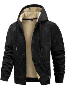 Men's Jacket, Spring/Autumn Casual Warm Outerwear, Fashionable Minimalist Versatile Top, Suitable For Daily Casual Wear And Sports Exercise - Black - View 1