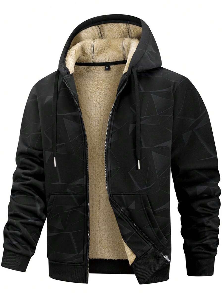 Men's Jacket, Spring/Autumn Casual Warm Outerwear, Fashionable Minimalist Versatile Top, Suitable For Daily Casual Wear And Sports Exercise - Black - View 1