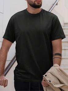 T-shirt grande taille 2026 été nouveau de marque en coton 100% lourd, col ras-du-cou, manches courtes, imprimé mode décontracté, Top polyvalent pour hommes - Blanc - Voir 10